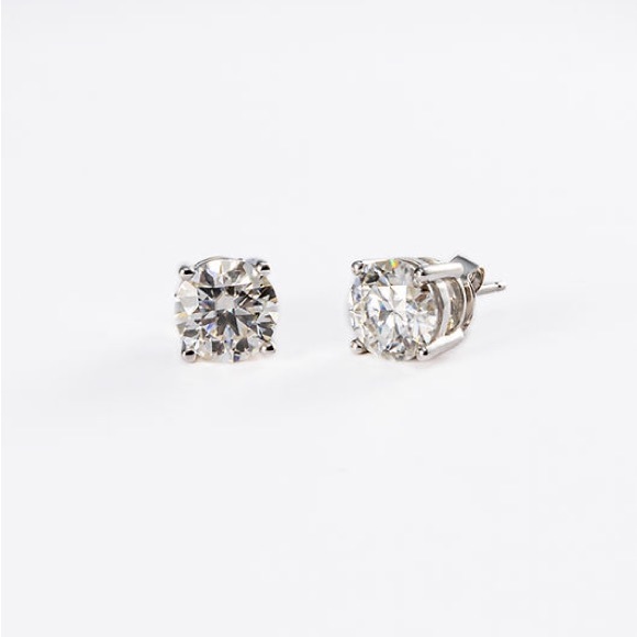 Moissanite Solitaire 14KW/ 14KY Stud Earring - Picture 3 of 4